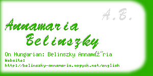 annamaria belinszky business card